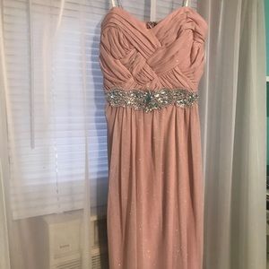 Pink Strapless David’s Bridal Short Dress